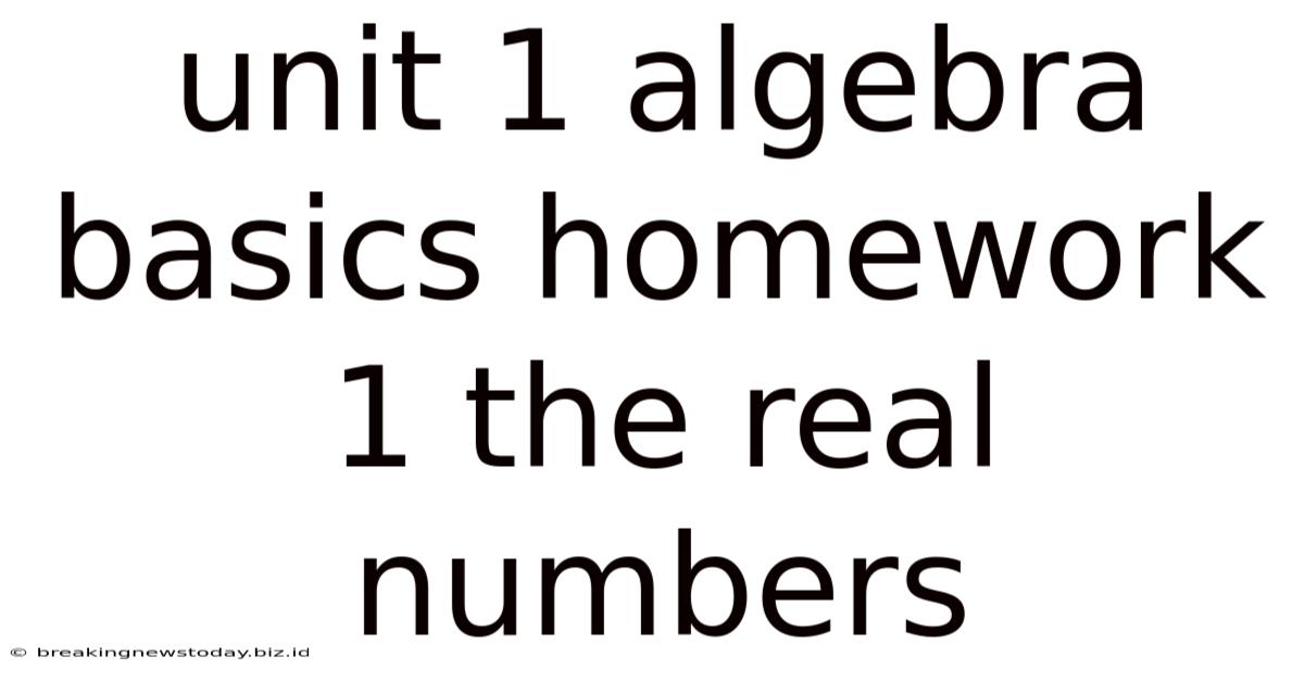 Unit 1 Algebra Basics Homework 1 The Real Numbers