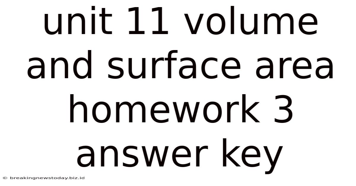 Unit 11 Volume And Surface Area Homework 3 Answer Key