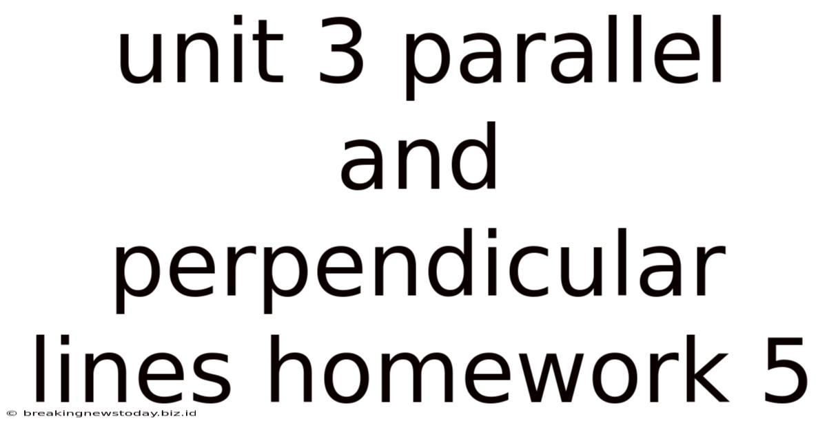Unit 3 Parallel And Perpendicular Lines Homework 5