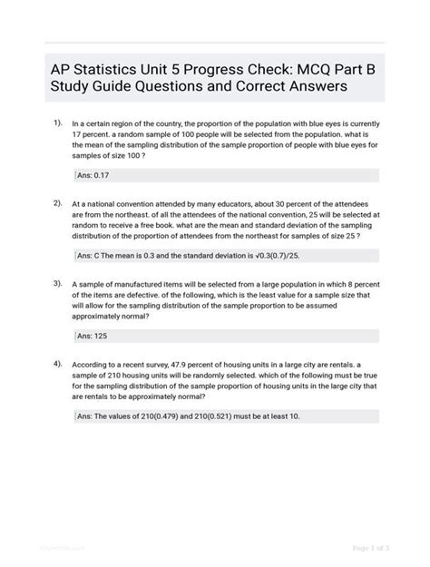 Unit 5 Progress Check: Mcq Part B