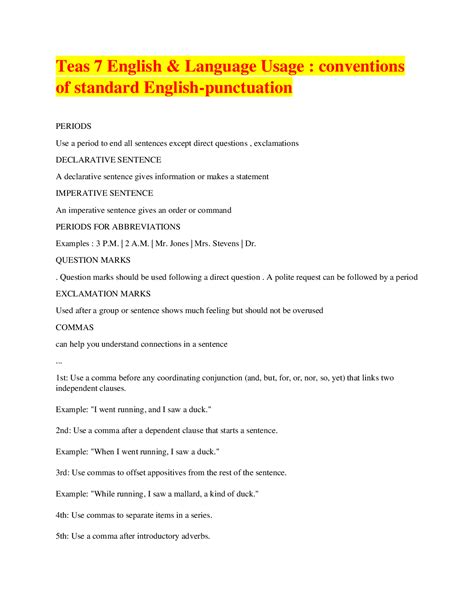 Use Conventions Of Standard English Punctuation Practice