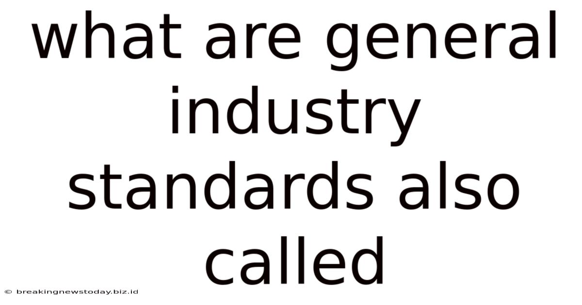 What Are General Industry Standards Also Called