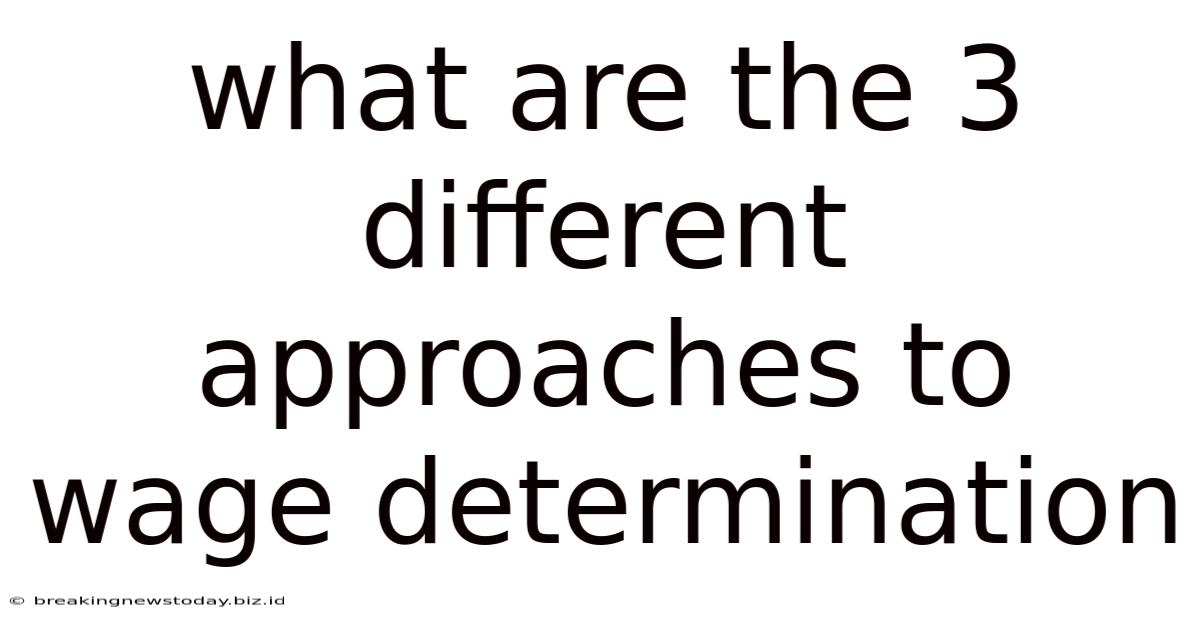 What Are The 3 Different Approaches To Wage Determination