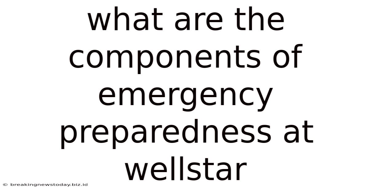 What Are The Components Of Emergency Preparedness At Wellstar
