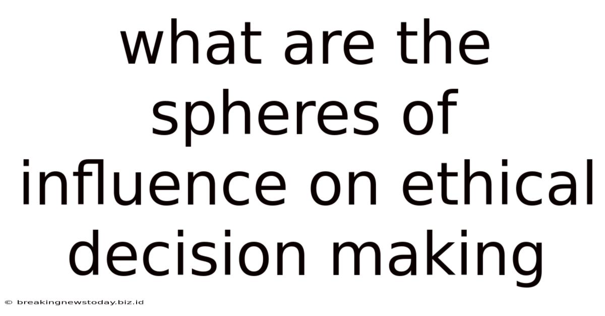 What Are The Spheres Of Influence On Ethical Decision Making