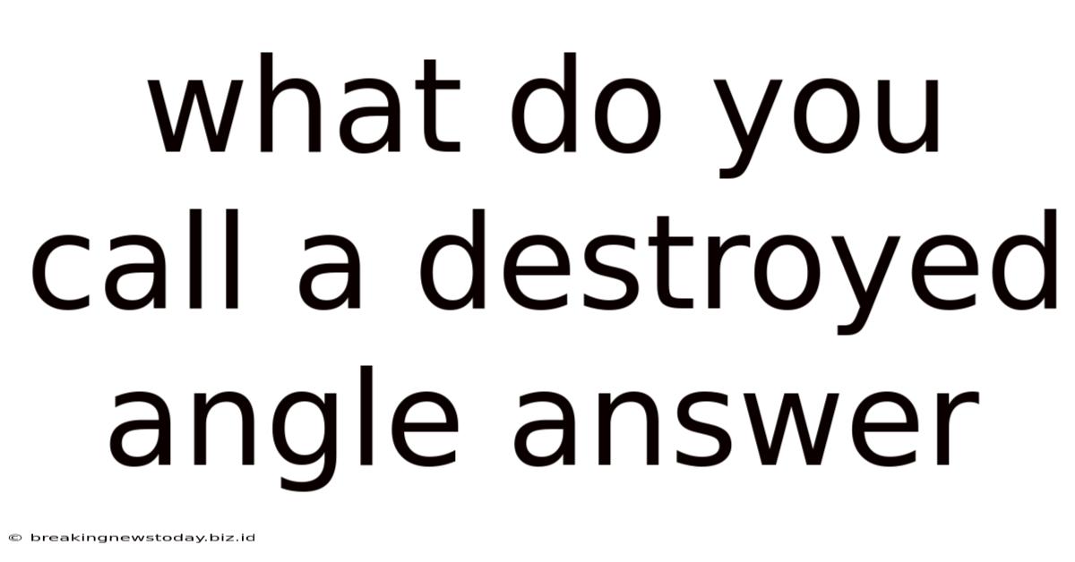 What Do You Call A Destroyed Angle Answer