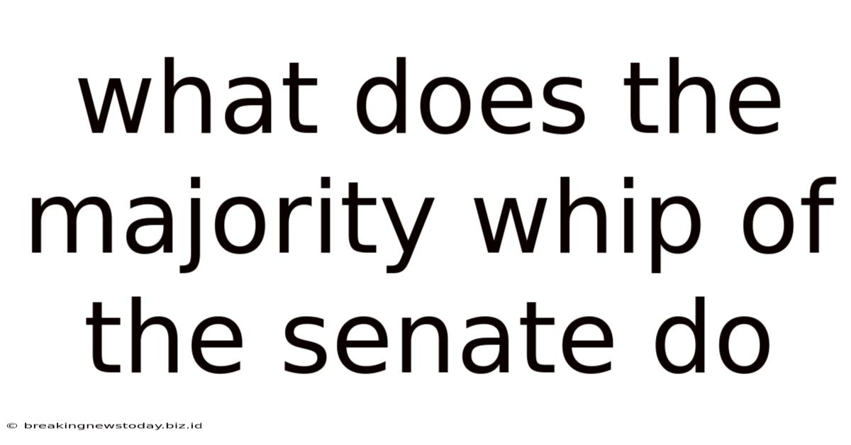 What Does The Majority Whip Of The Senate Do