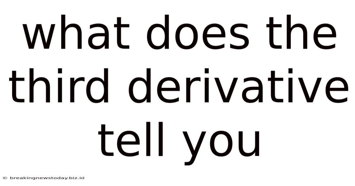 What Does The Third Derivative Tell You