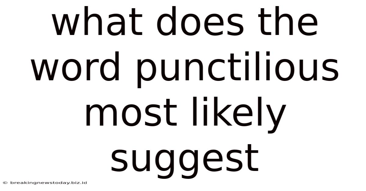 What Does The Word Punctilious Most Likely Suggest