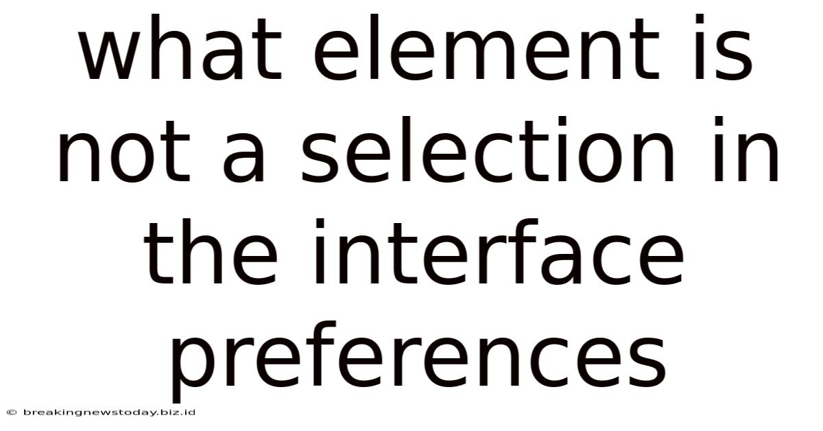 What Element Is Not A Selection In The Interface Preferences