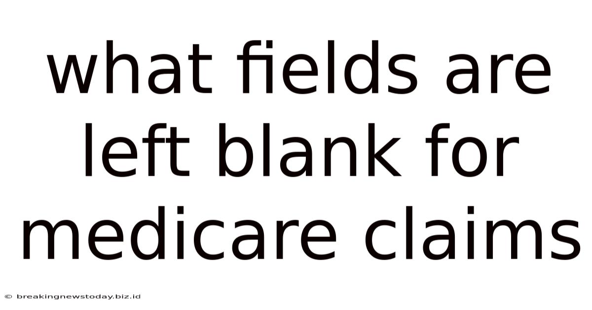 What Fields Are Left Blank For Medicare Claims