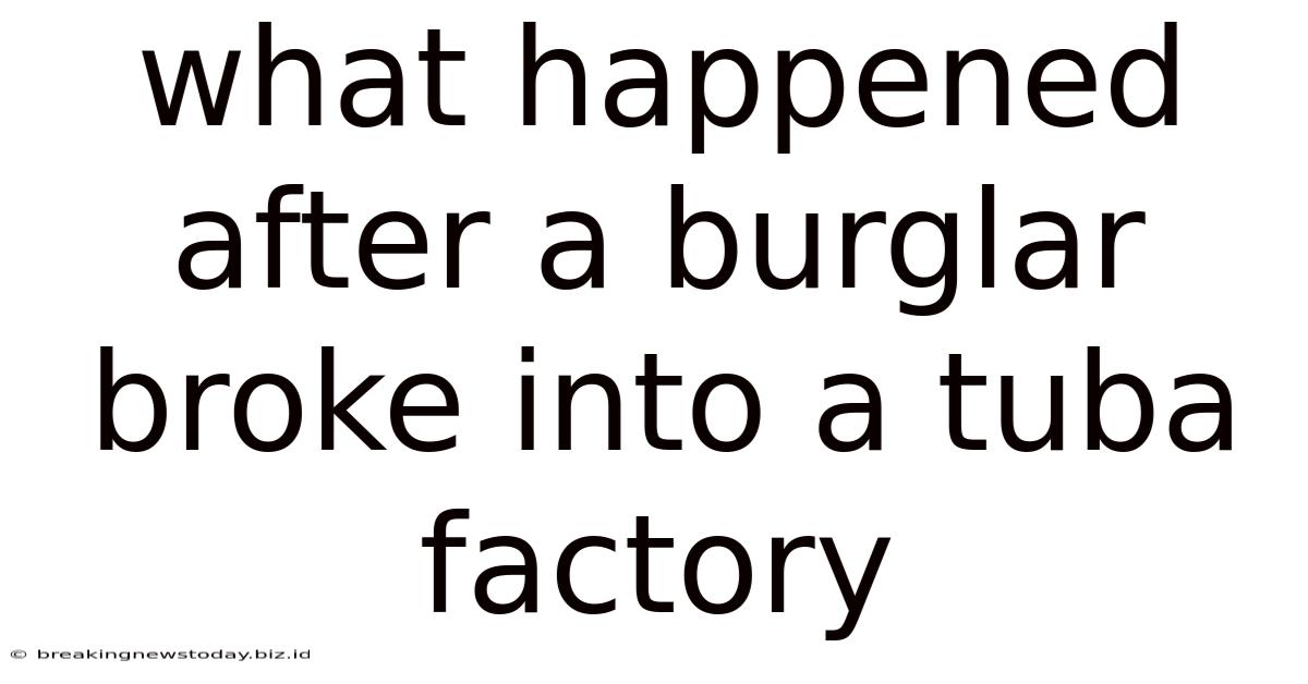 What Happened After A Burglar Broke Into A Tuba Factory
