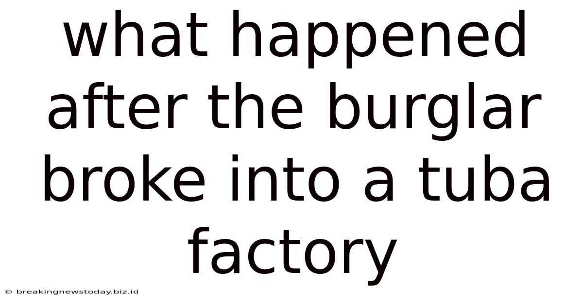 What Happened After The Burglar Broke Into A Tuba Factory