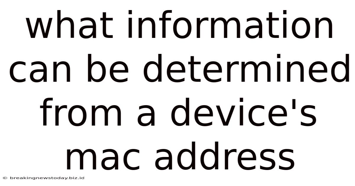 What Information Can Be Determined From A Device's Mac Address