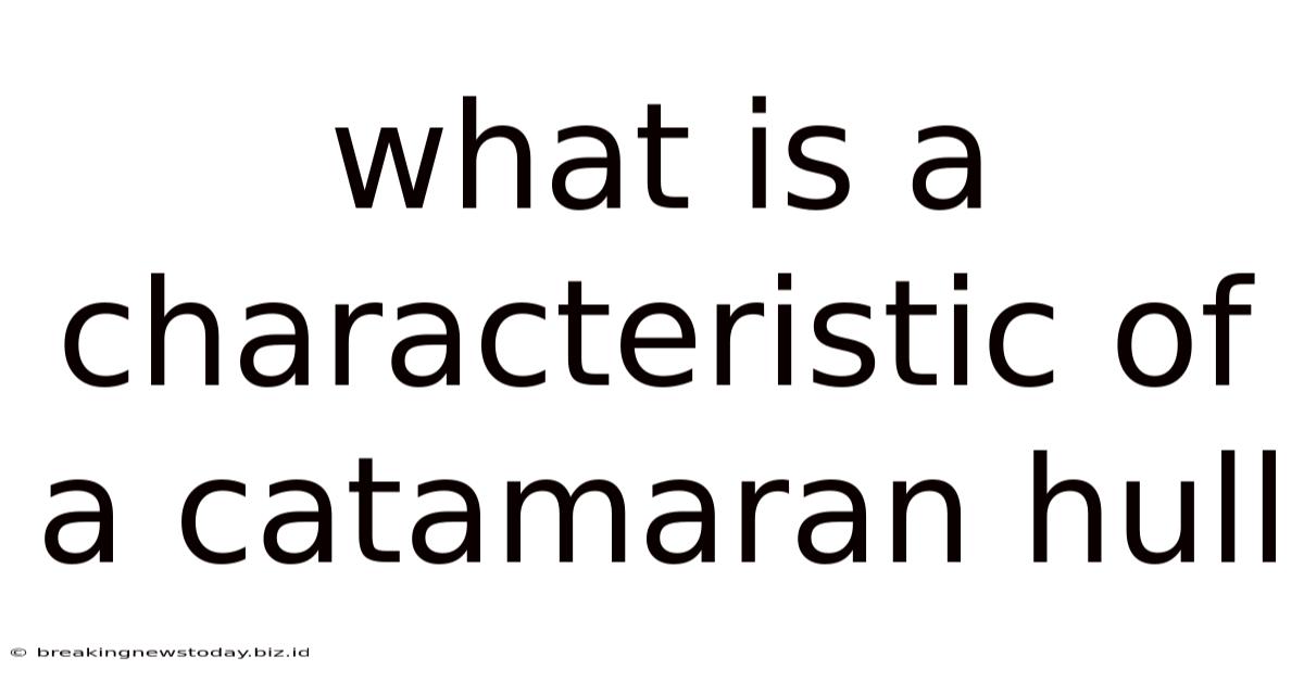 What Is A Characteristic Of A Catamaran Hull