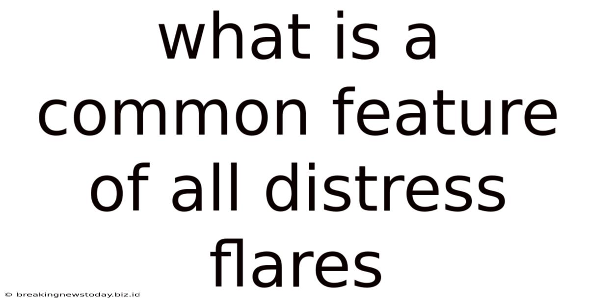 What Is A Common Feature Of All Distress Flares