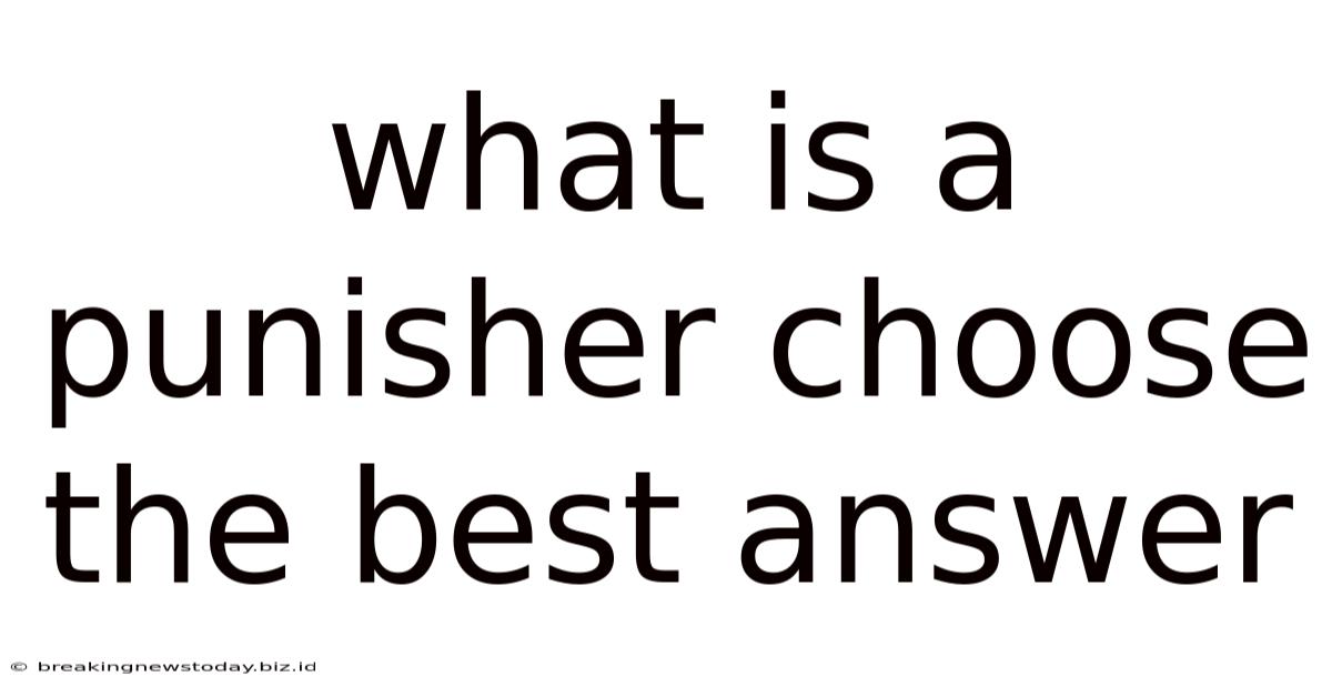 What Is A Punisher Choose The Best Answer