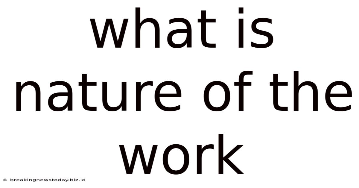 What Is Nature Of The Work