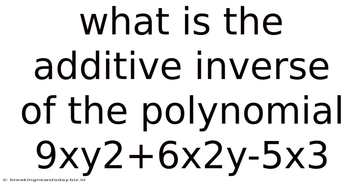 What Is The Additive Inverse Of The Polynomial 9xy2+6x2y-5x3