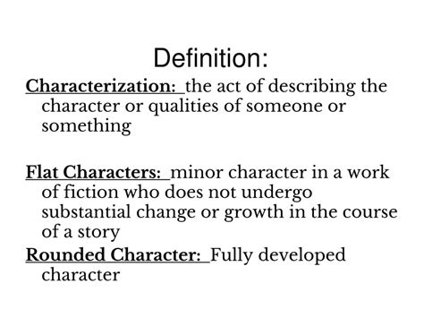 What Is The Best Definition Of The Term Characterization