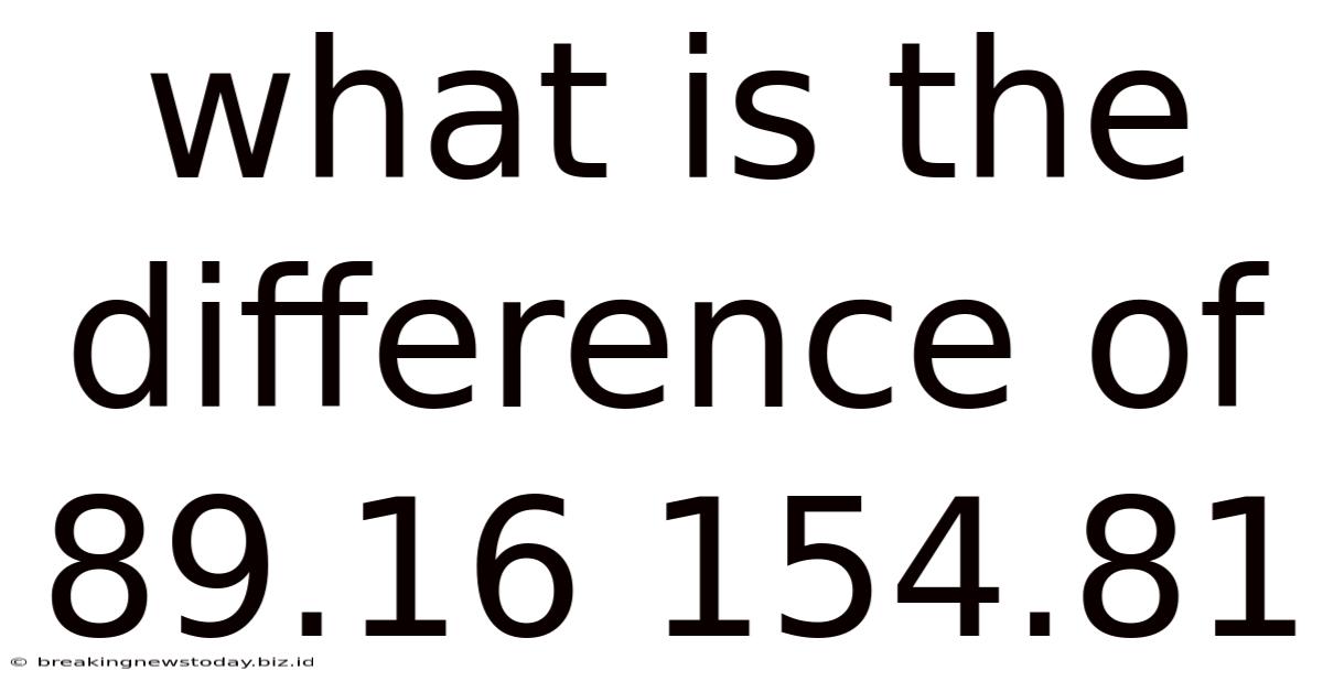 What Is The Difference Of 89.16 154.81