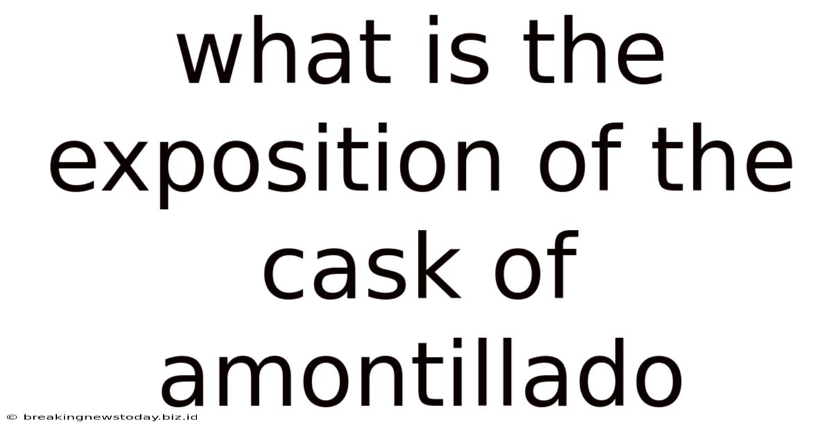 What Is The Exposition Of The Cask Of Amontillado