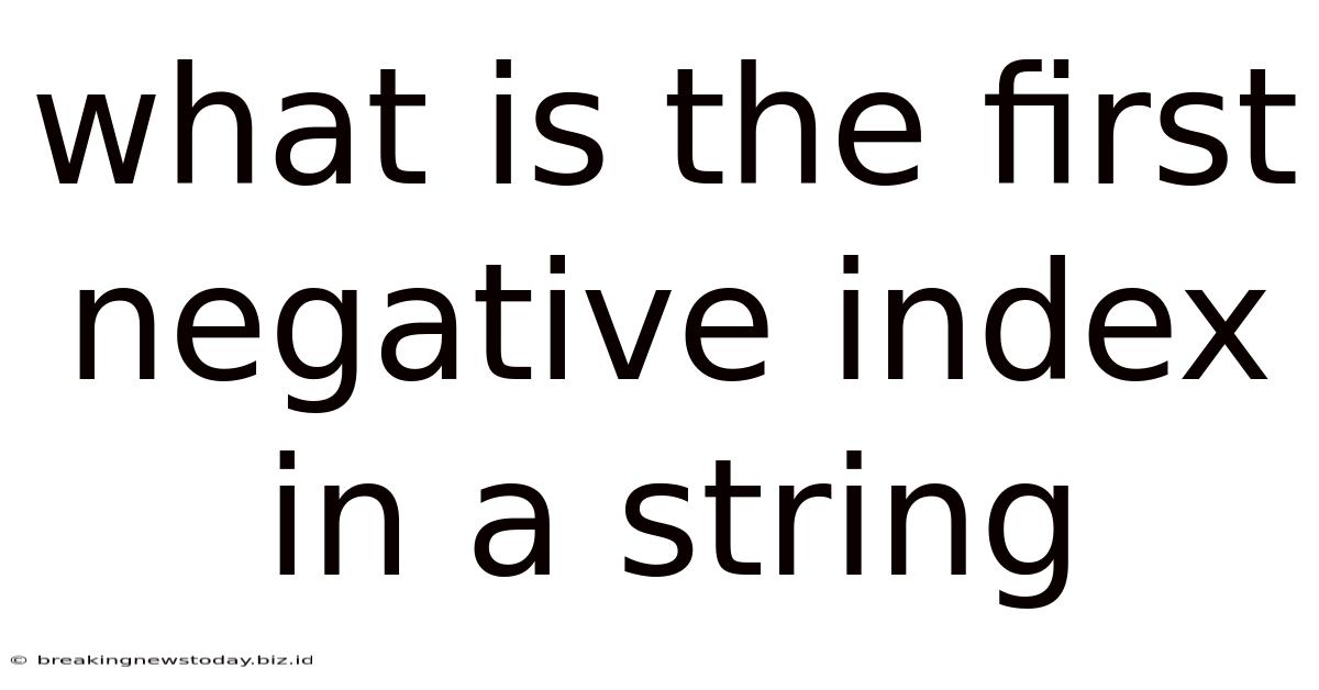 What Is The First Negative Index In A String