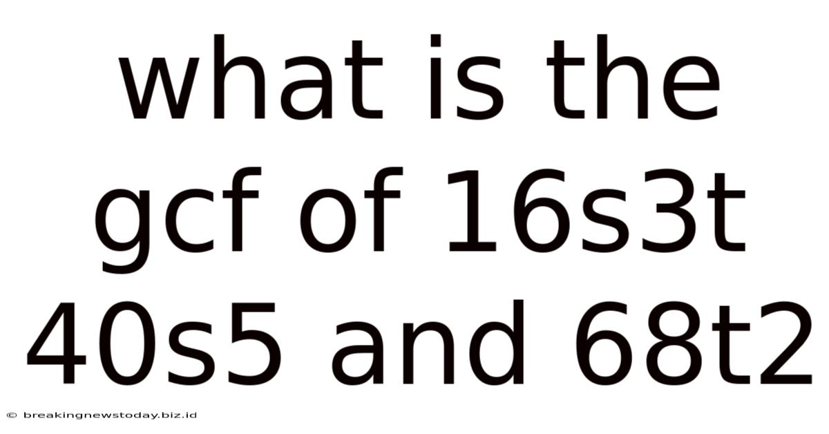 What Is The Gcf Of 16s3t 40s5 And 68t2