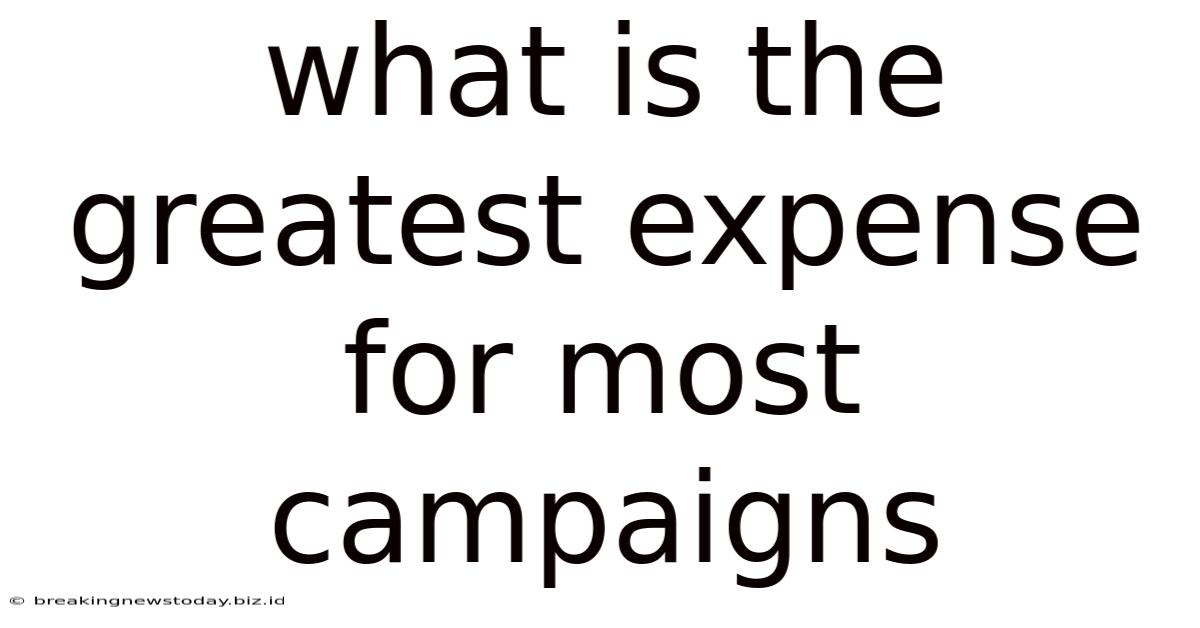What Is The Greatest Expense For Most Campaigns