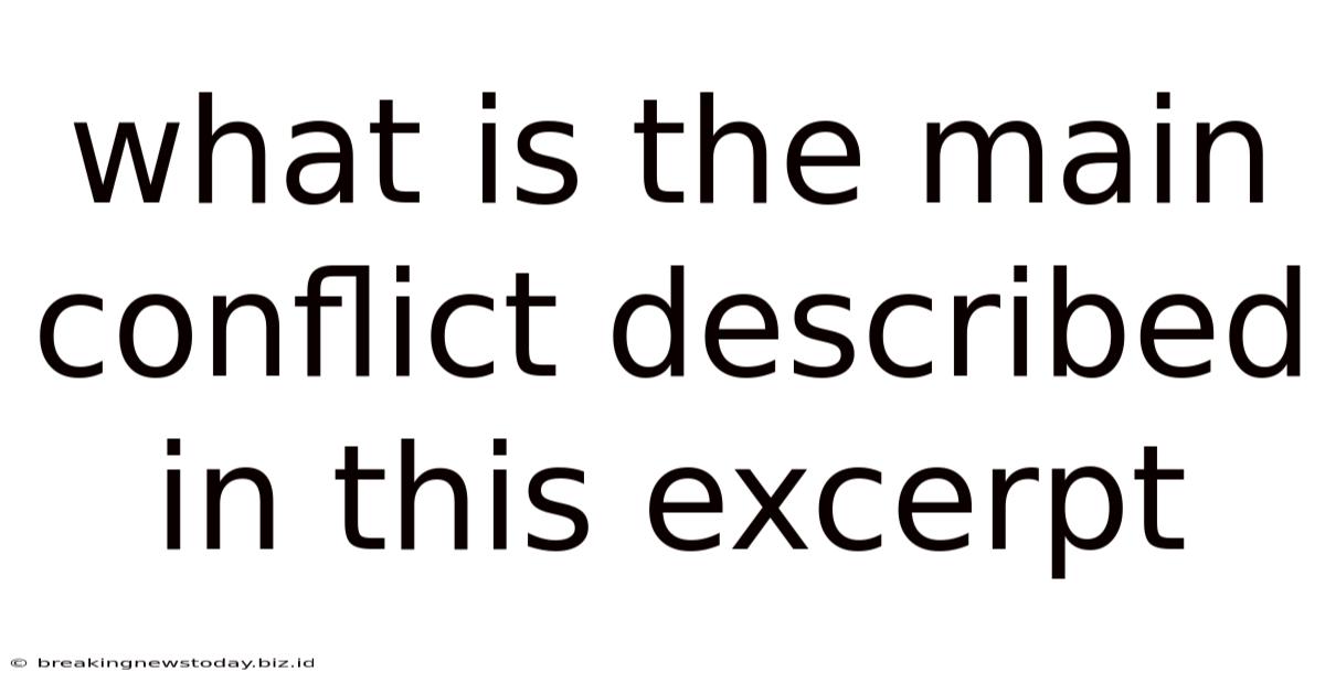 What Is The Main Conflict Described In This Excerpt