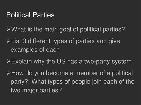 What Is The Main Goal Of Political Parties