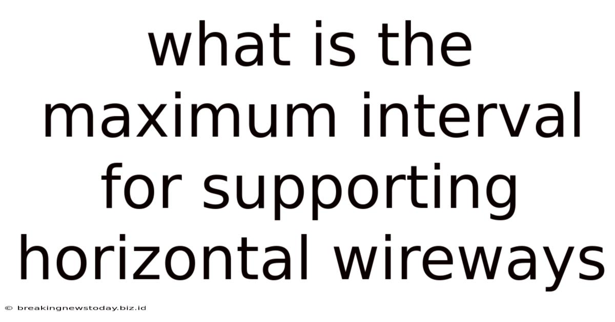 What Is The Maximum Interval For Supporting Horizontal Wireways