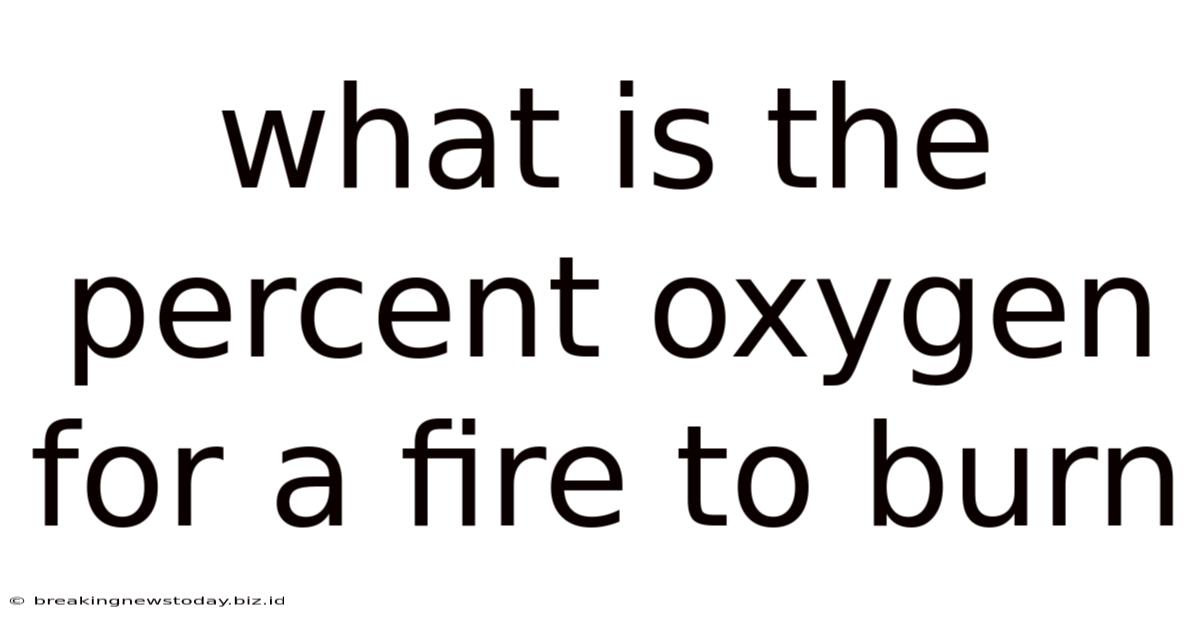 What Is The Percent Oxygen For A Fire To Burn