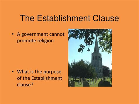 What Is The Purpose Of The Establishment Clause Quizlet