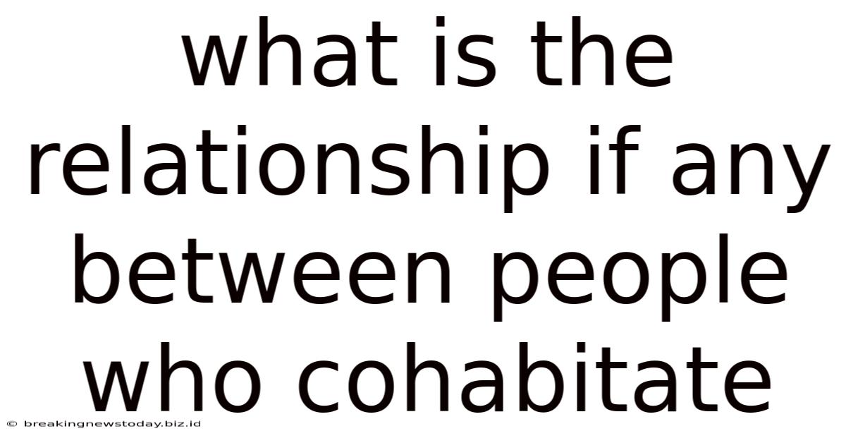 What Is The Relationship If Any Between People Who Cohabitate