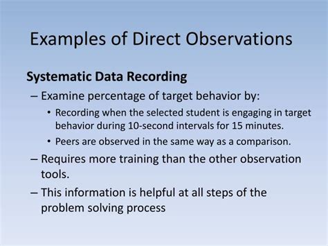 What Is The Second Step Of Direct Observation