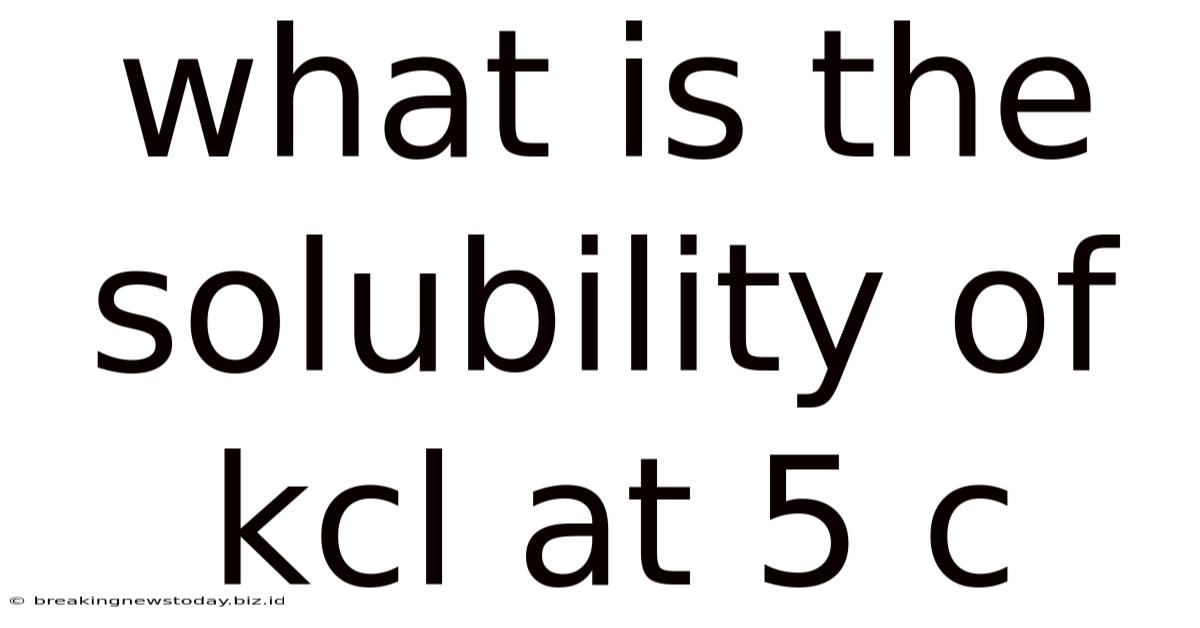 What Is The Solubility Of Kcl At 5 C