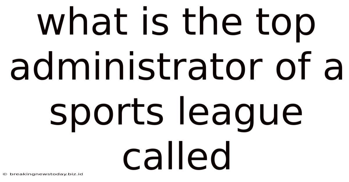 What Is The Top Administrator Of A Sports League Called