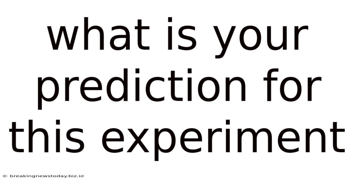 What Is Your Prediction For This Experiment