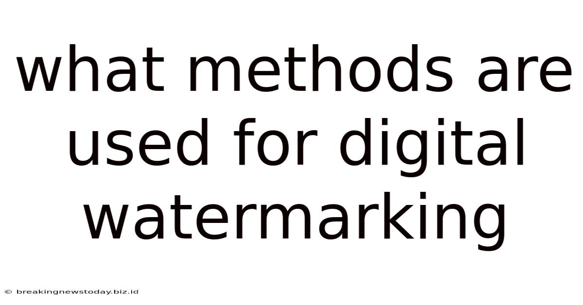 What Methods Are Used For Digital Watermarking