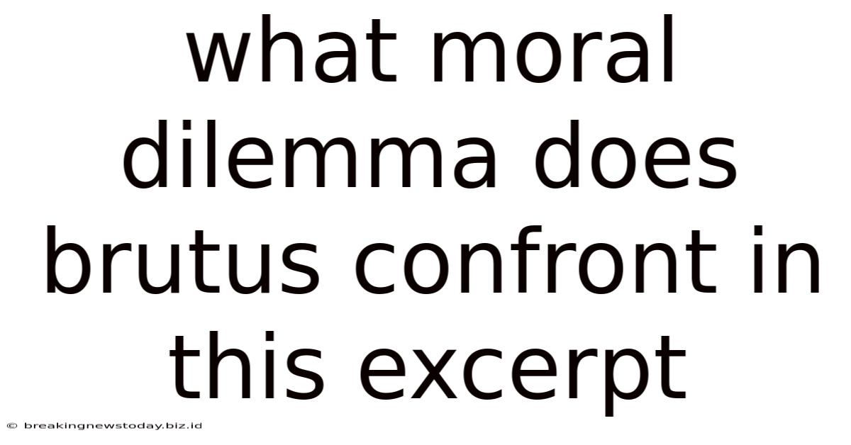 What Moral Dilemma Does Brutus Confront In This Excerpt