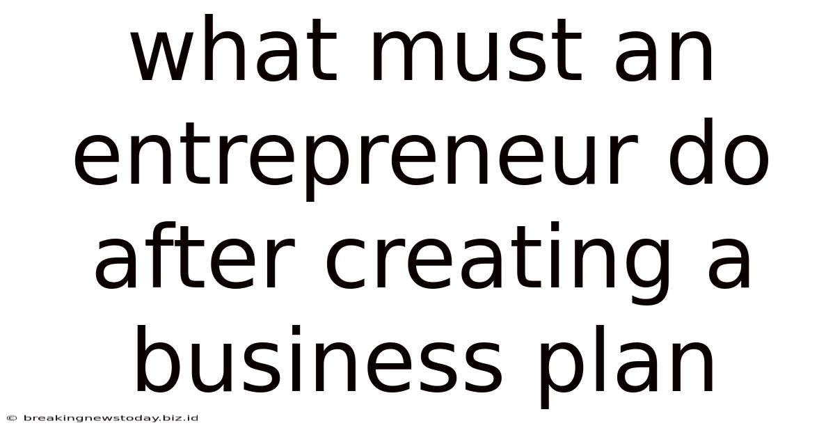 What Must An Entrepreneur Do After Creating A Business Plan