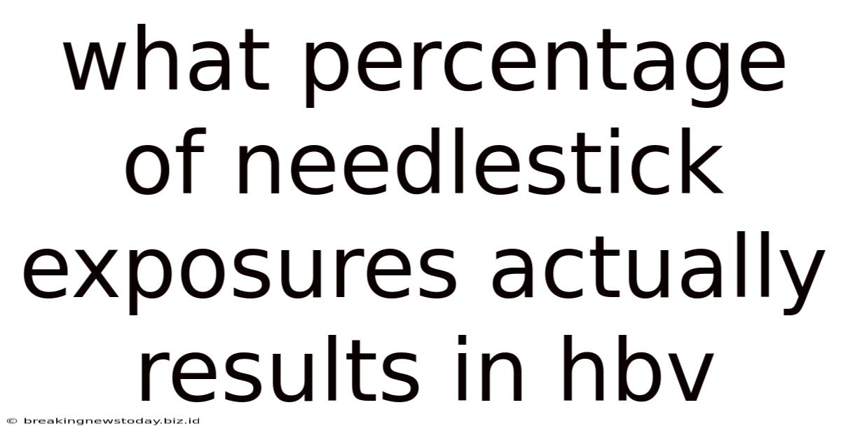 What Percentage Of Needlestick Exposures Actually Results In Hbv