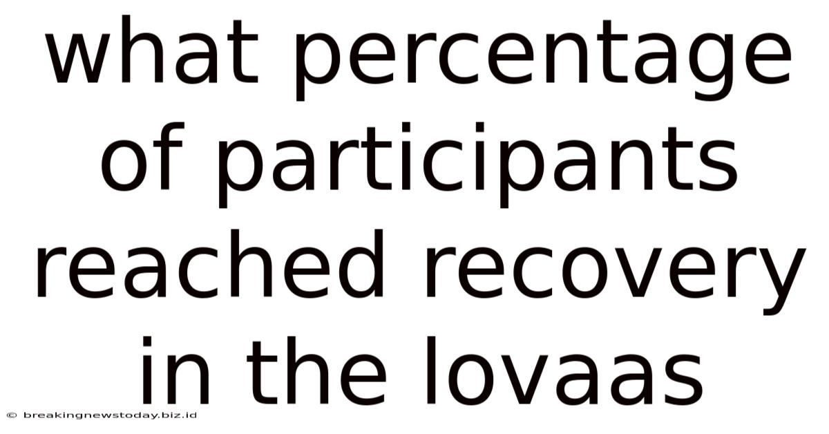 What Percentage Of Participants Reached Recovery In The Lovaas