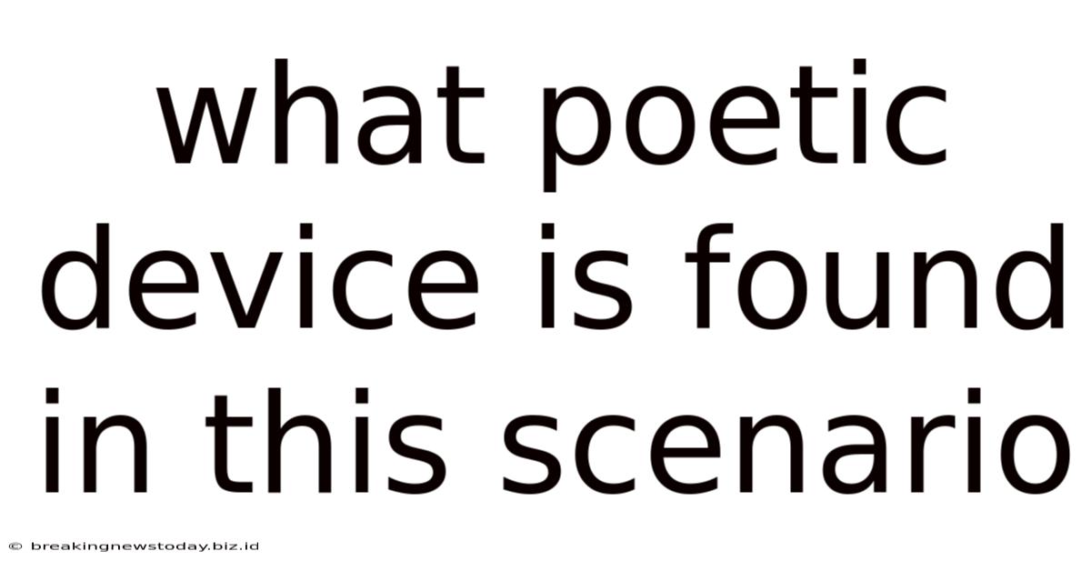 What Poetic Device Is Found In This Scenario