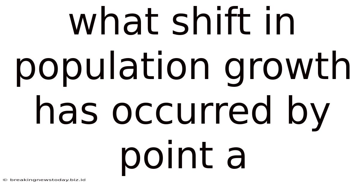 What Shift In Population Growth Has Occurred By Point A