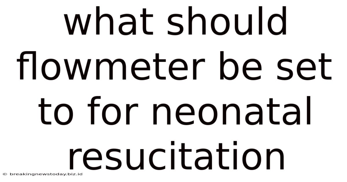 What Should Flowmeter Be Set To For Neonatal Resucitation