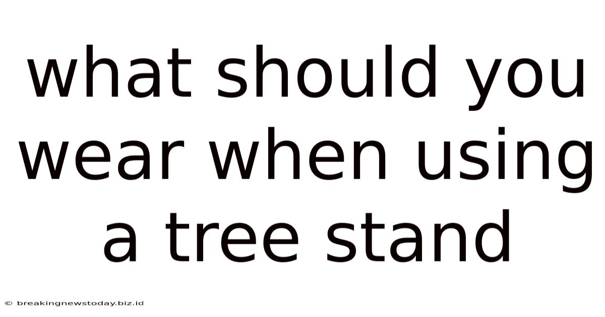 What Should You Wear When Using A Tree Stand