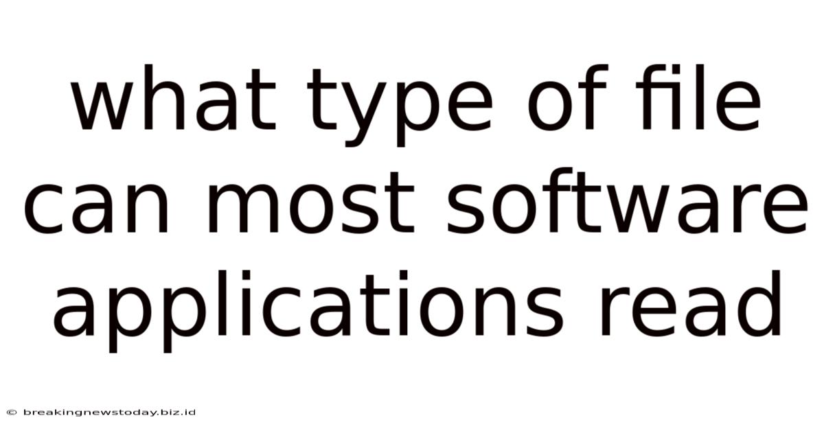 What Type Of File Can Most Software Applications Read