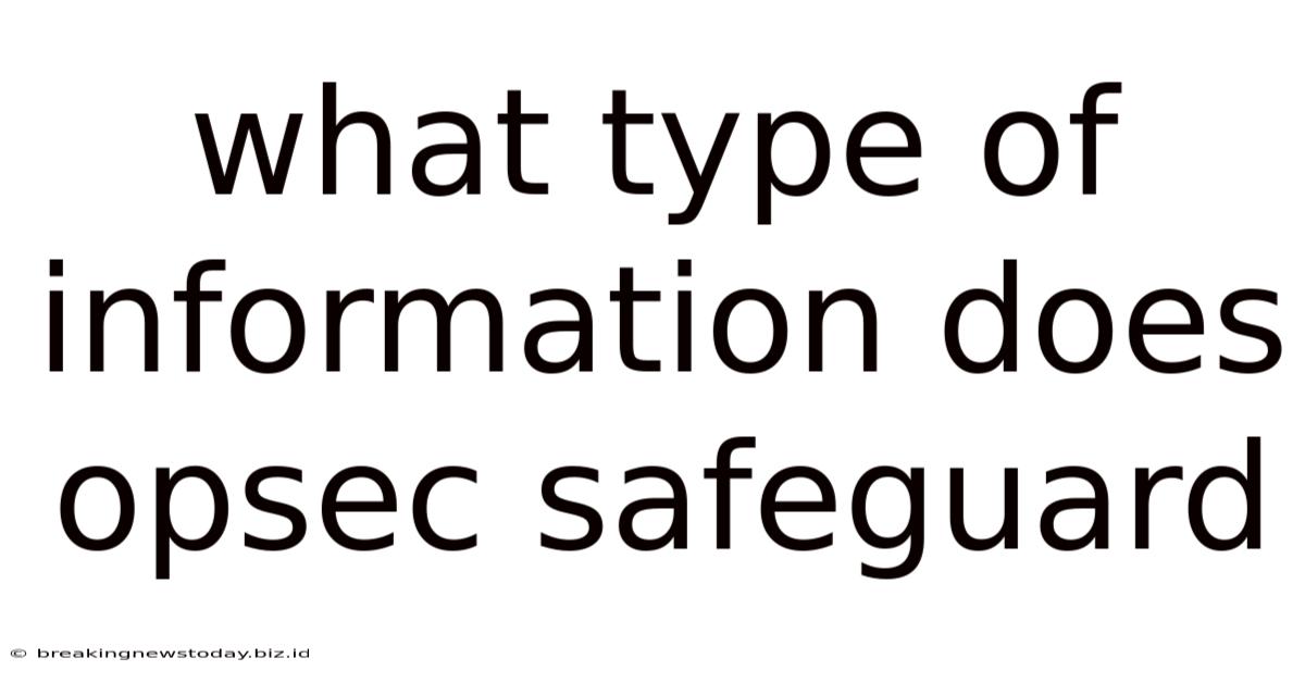 What Type Of Information Does Opsec Safeguard